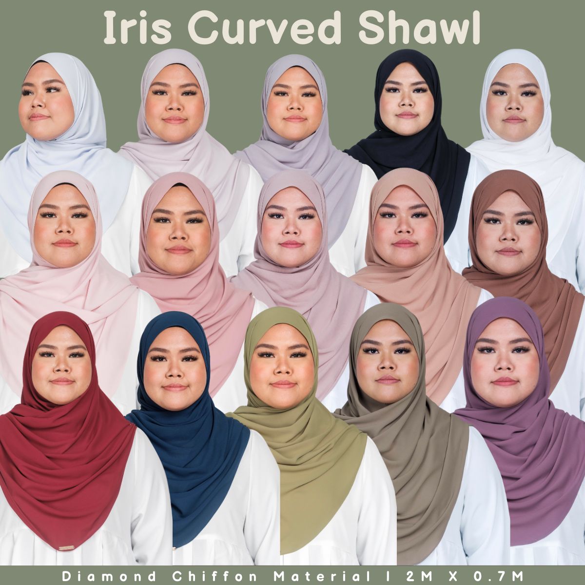 IRIS CURVED CHIFFON SHAWL